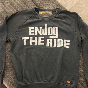 Aviator Nation Dark Gray 'Enjoy The Ride' Crewneck Sweater